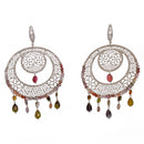 Orecchino in argento e tormaline