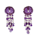 Orecchino con ametista e perle bianche d'acqua dolce