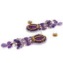 Orecchino con ametista e perle bianche d'acqua dolce