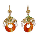 Orecchini con corniola e perle