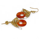 Orecchini con corniola e perle