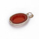 Ciondolo con cammeo rosa e corniola in argento