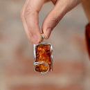Ciondolo in argento 925 con Ambra naturale del baltico