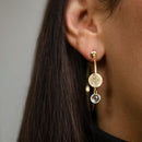 Orecchini  in argento 925  satinati  con quarzi