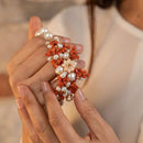 Bracciale in perle acqua dolce, corallo italiano e cammeo