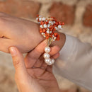 Bracciale in perle acqua dolce, corallo italiano e cammeo