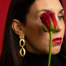 Orecchini in argento 925 placcato oro satinato