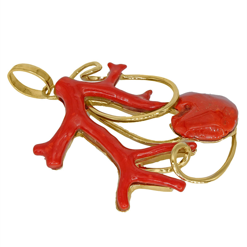Ciondolo con corallo rosso italiano