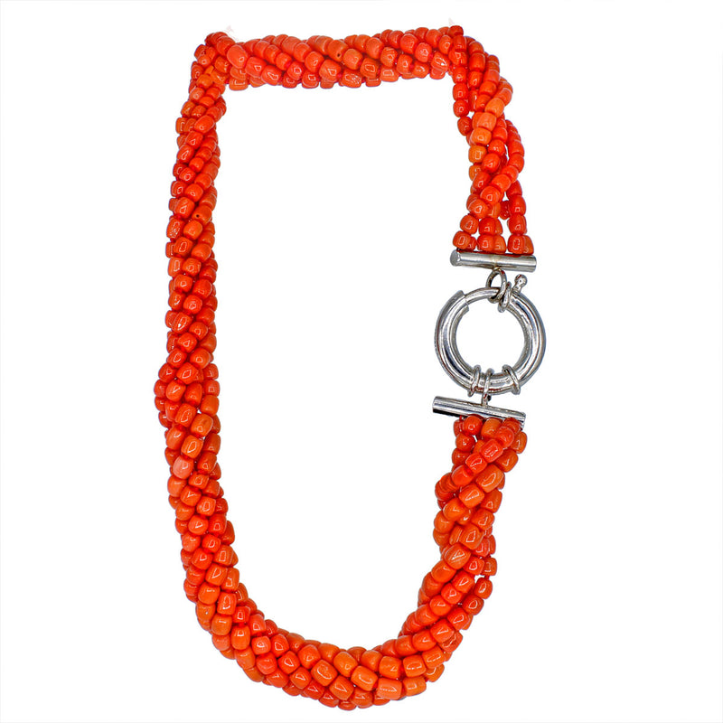 Collana con corallo rosso italiano