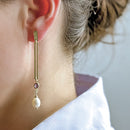 Orecchini a perno con perla e ametista