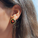 Orecchini con corallo naturale italiano e onice