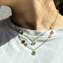 Collana con quadrifogli e quarzi verdi