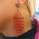 Orecchini pendenti con corallo rosso italiano