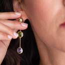 Orecchini con quarzi idrotermali faccettati