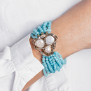 Bracciale a 12 fili di quarzo azzurro