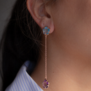 Orecchini con quarzi a forma di fiore