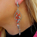 Orecchini pendenti con corallo