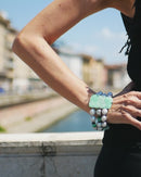 Bracciale con perle barocche, giada e onice