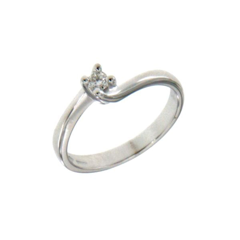 Anello solitario diamante in oro 18 kt