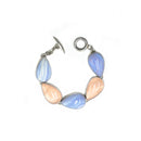 Bracciale con quarzo rosa e calcedonio