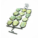 Bracciale in argento nero con pietre verdi