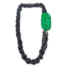 Collana in ematite e giada imperiale