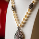 Collana in stile antico con perle e marcassiti