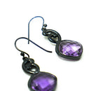 orecchini argento nero ed ametista