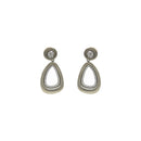 orecchini argento satinato e zirconi