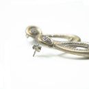 orecchini argento satinato e zirconi