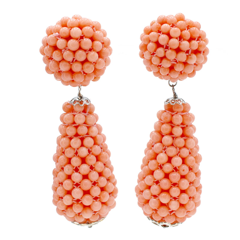 Orecchini con corallo rosa giapponese