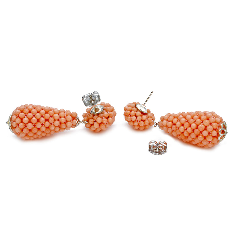 Orecchini con corallo rosa giapponese