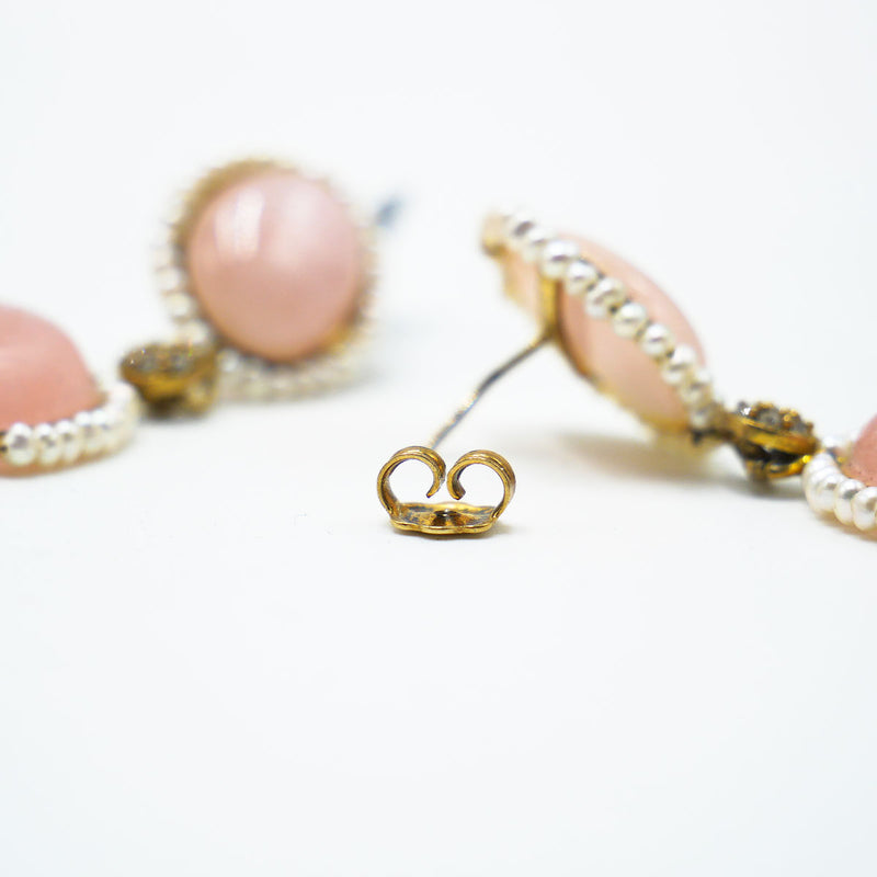 Orecchini in argento quarzo e perle