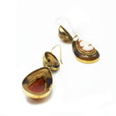 Orecchino lungo con agata e cammeo in argento