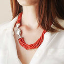 Collana in corallo ed argento