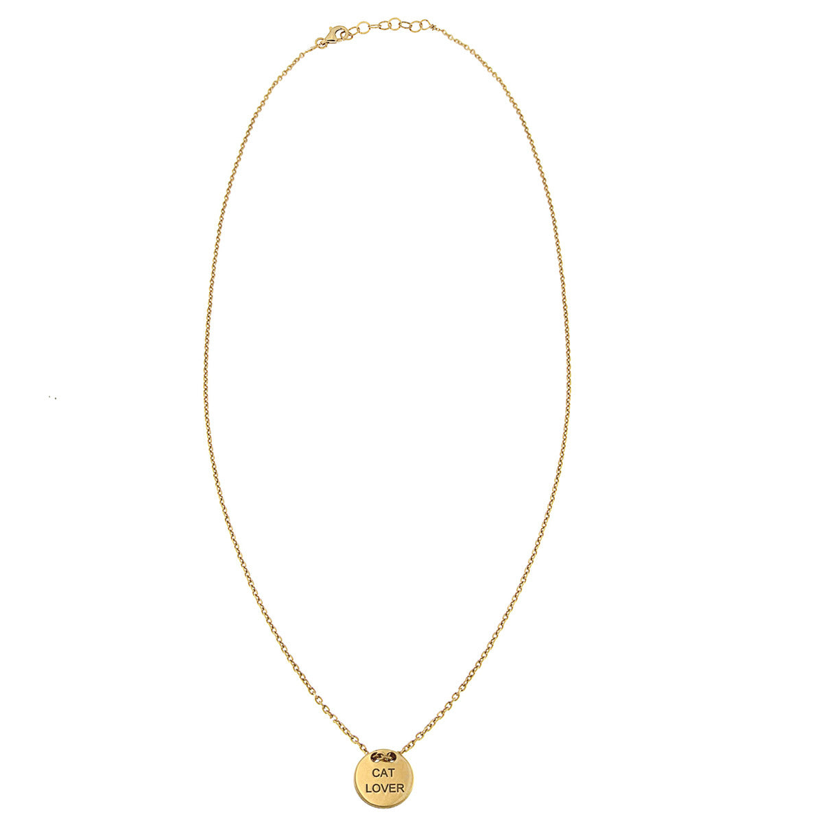 Collana in argento rosa con ciondolo “Cat lover”