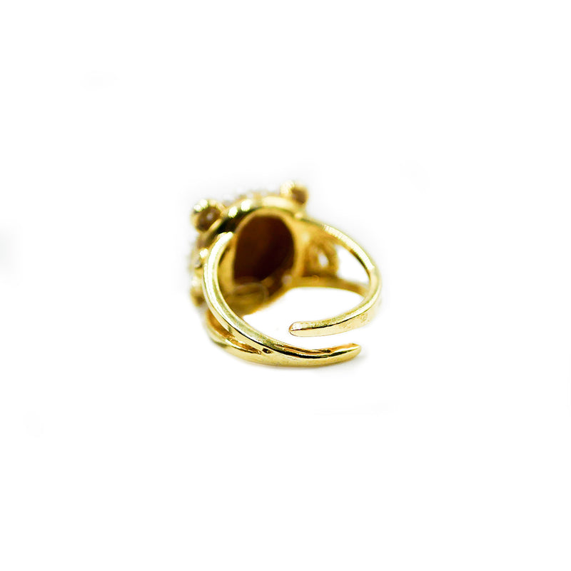 Anello cammeo, perle e zirconi