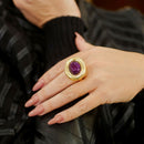 Anello in argento con ametista idrotermale