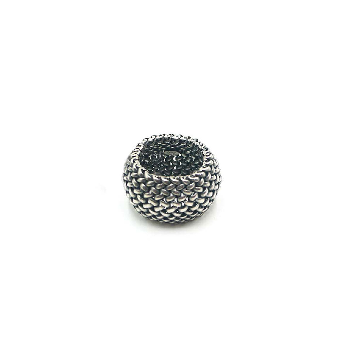 Anello a fascia in argento brunito stile etnico