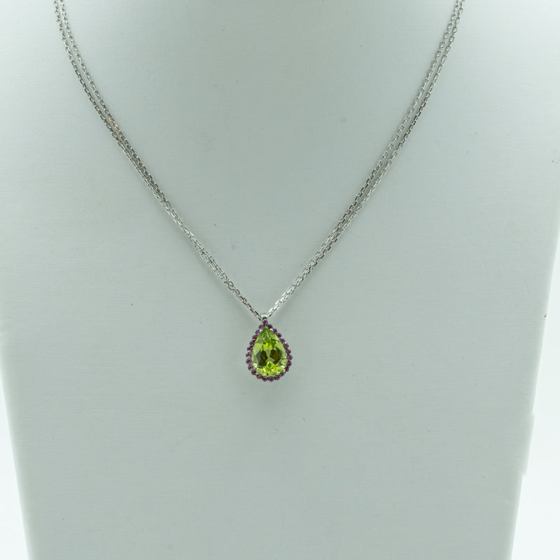 Girocollo in Oro Bianco 18kt con Peridoto