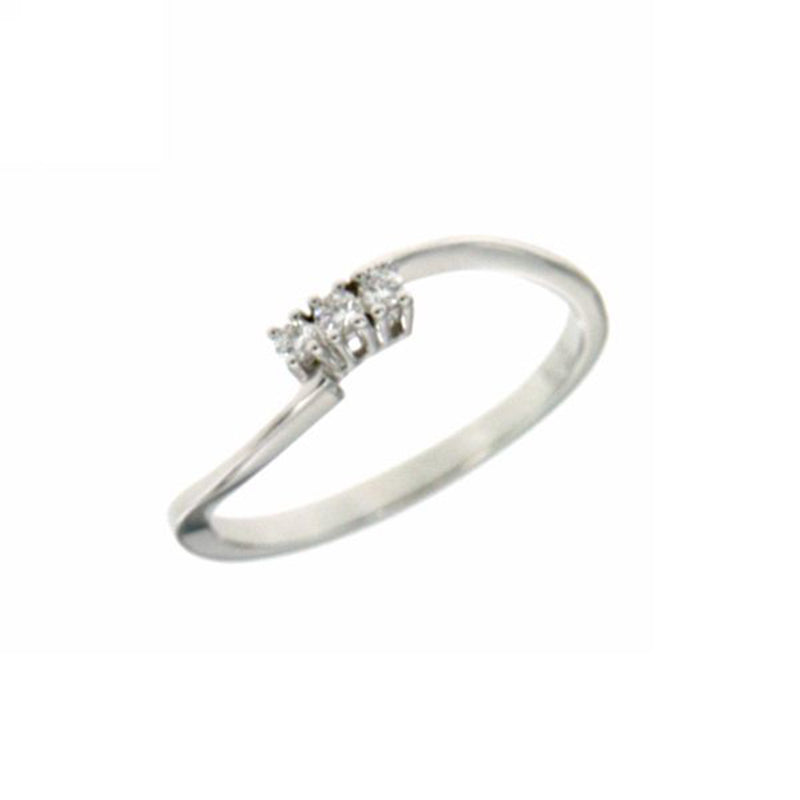 Anello trilogy oro bianco e diamanti