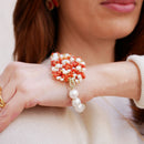 Bracciale perle e corallo rosso