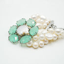 Bracciale a 3 fili con perle barocche e quarzo