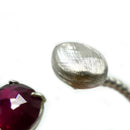 Bracciale rigido in argento con quarzo idrotermale