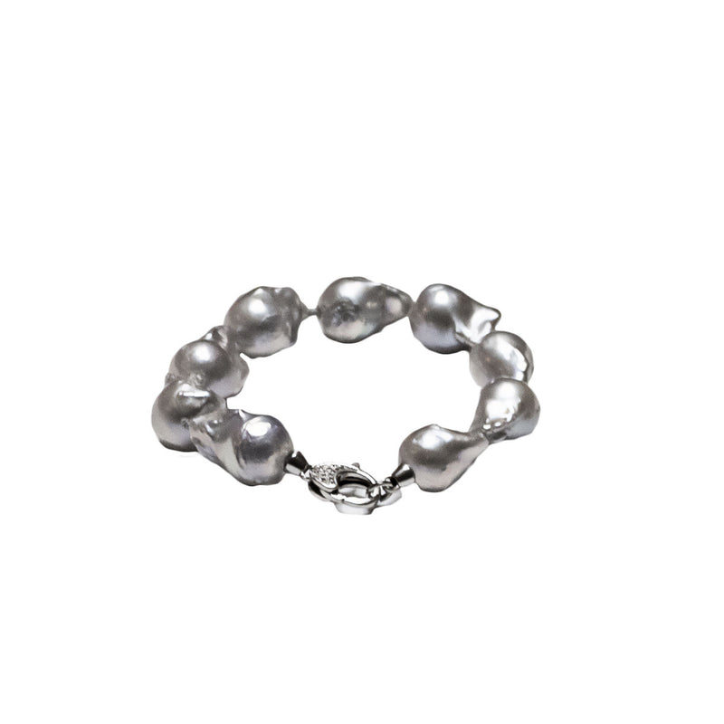 Bracciale in perle barocche e argento 925%