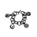 Bracciale in argento brunito con monete