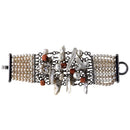 Bracciale con perle e corallo