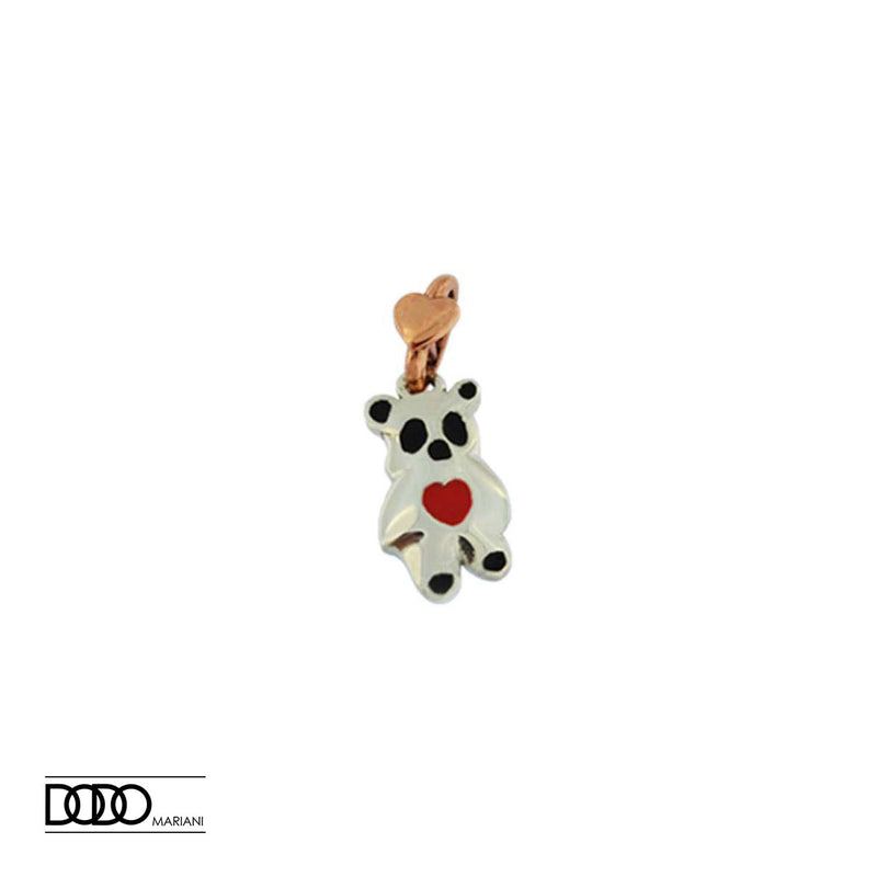 ciondolo argento e oro rosa panda