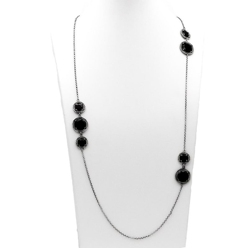 Collana in argento e smalto nero