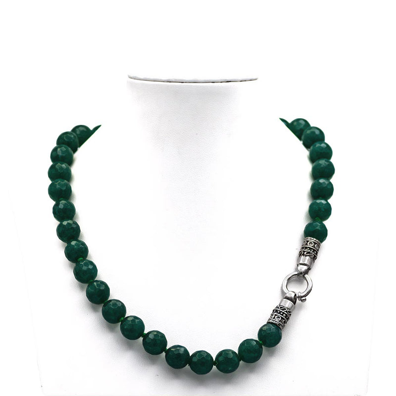 Collana in argento ed agata verde